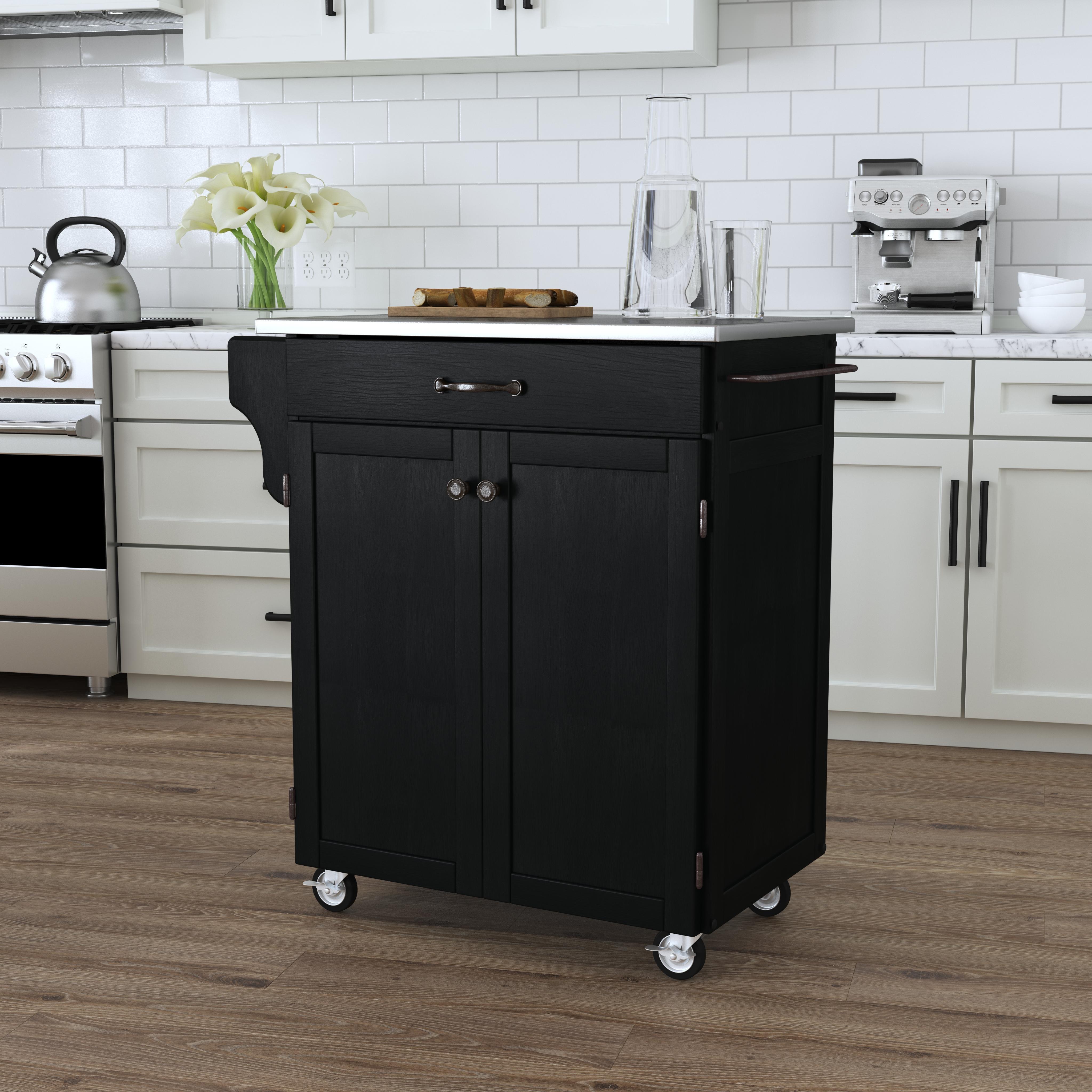 Rent to Own Homestyles Kitchen Cart, Black, Stainless Top at Aaron's today!